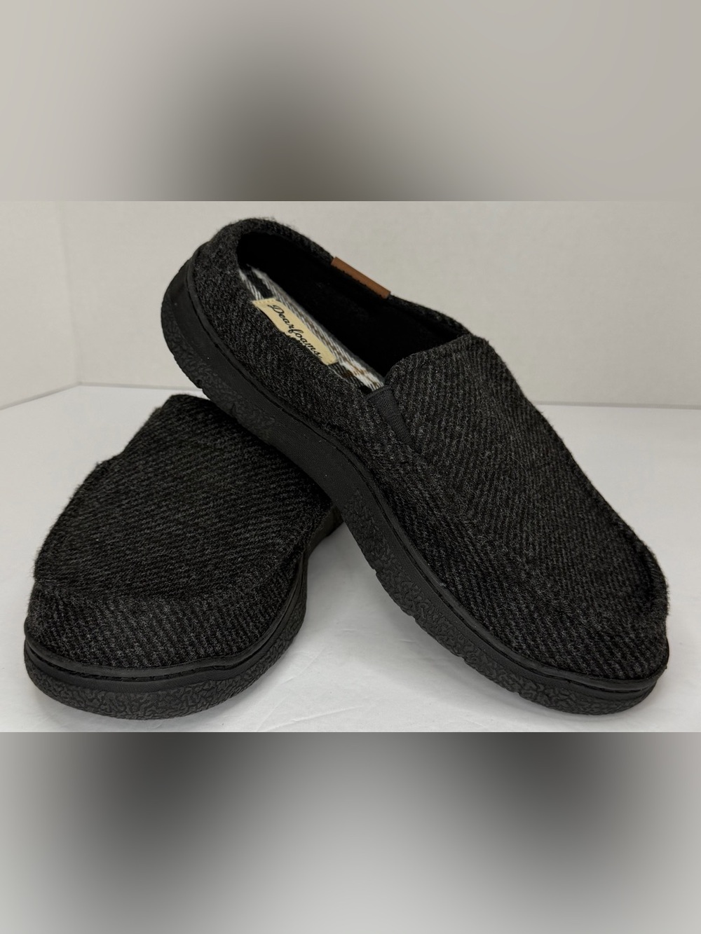 Dearfoams Men’s Cozy Knit Memory Foam House Slippers Small 7-8 NWOT